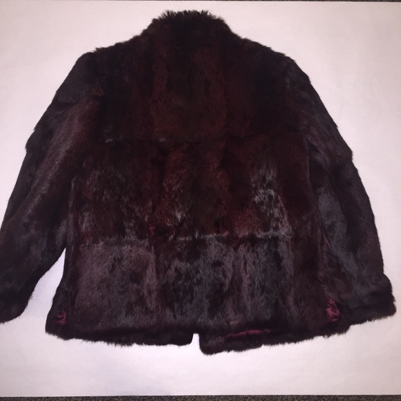 Niki purple Rabbit fur short jacket - Picture 4 of 5